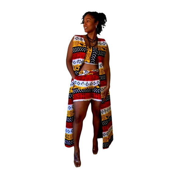 ElijahLee Pants - ***SOLD ***Handmade African Ankara Duster short set